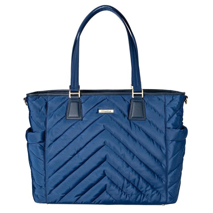 MinkeeBlue Puffer Ella Tote with Lunch and Shoe Bag