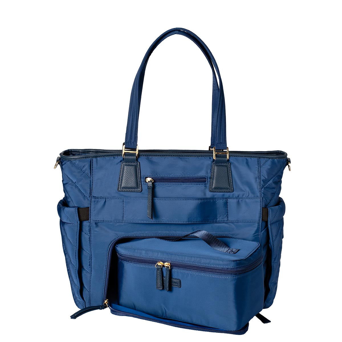 MinkeeBlue Puffer Ella Tote with Lunch and Shoe Bag Minkeeblue