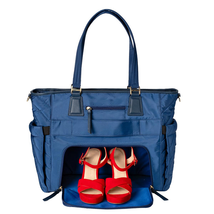 MinkeeBlue Puffer Ella Tote with Lunch and Shoe Bag