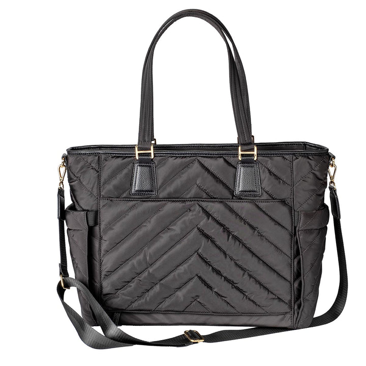 MinkeeBlue Madison Puffer Tote with Lunch and Shoe Bag