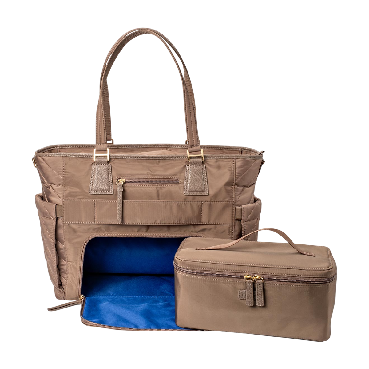 MinkeeBlue Puffer Ella Tote with Lunch and Shoe Bag