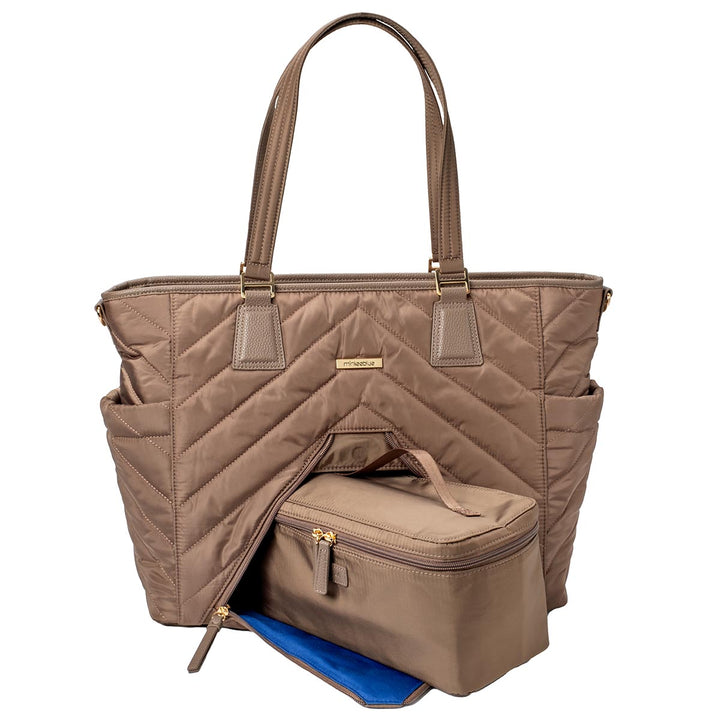 MinkeeBlue Madison Puffer Tote with Lunch and Shoe Bag