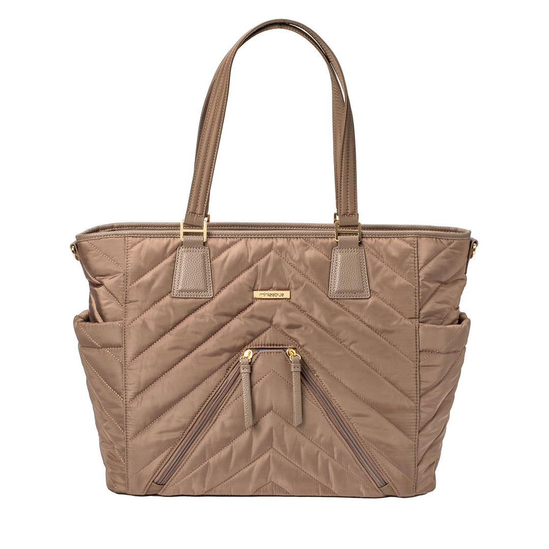 MinkeeBlue Madison Puffer Tote with Lunch and Shoe Bag