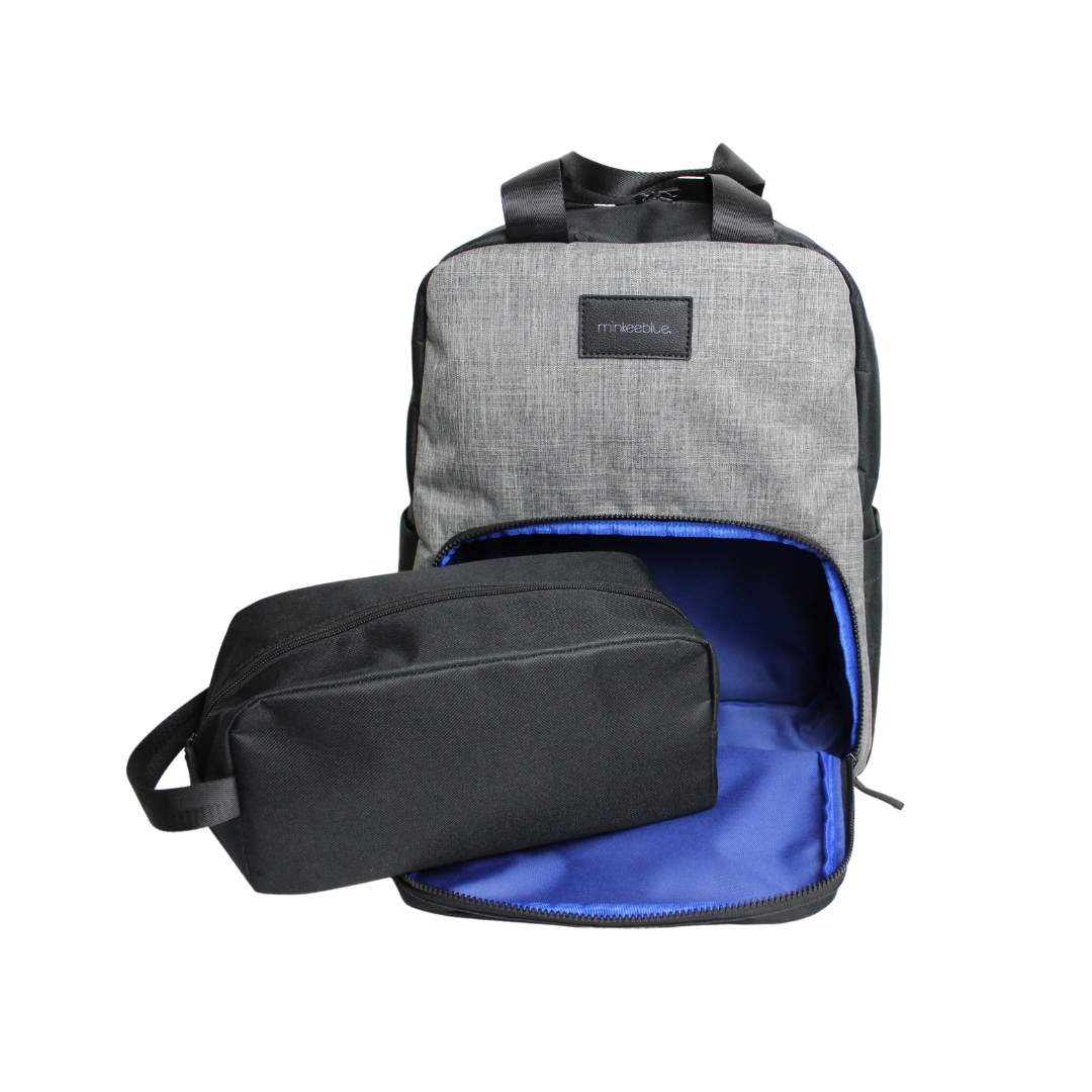 MinkeeBlue Dee's Double Zipper Backpack